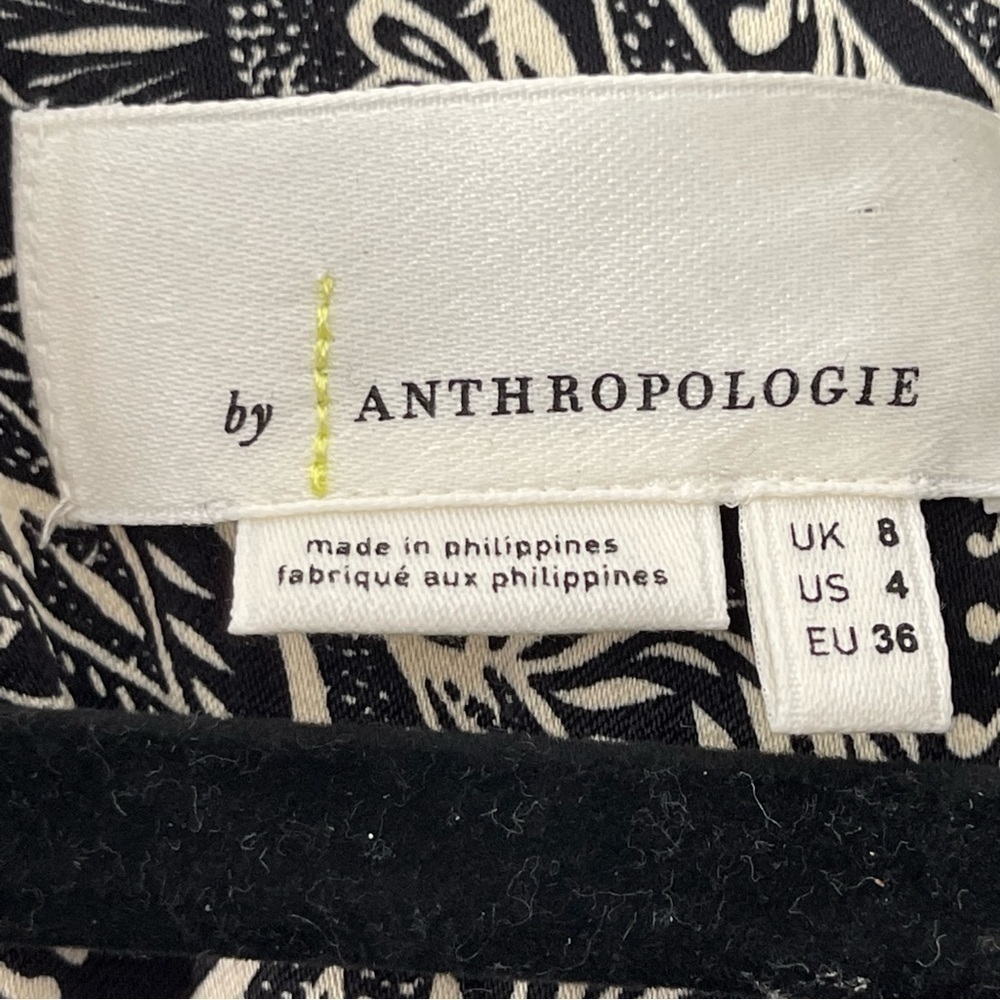 ❌SOLD❌ Anthropologie Zadie Black and cream Short sleeve Jumpsuit Size 4 - Picture 14 of 16